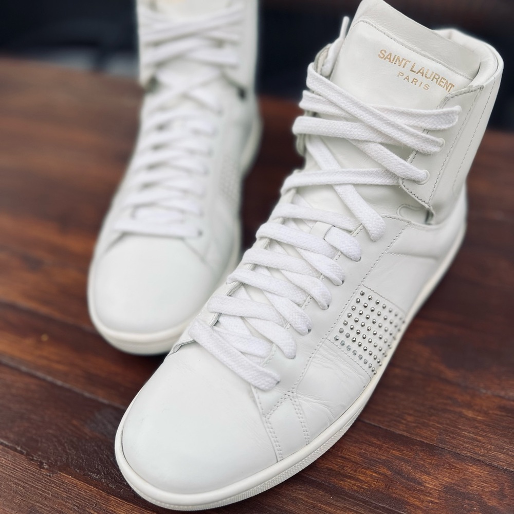 Saint Laurent White High-Top Sneakers